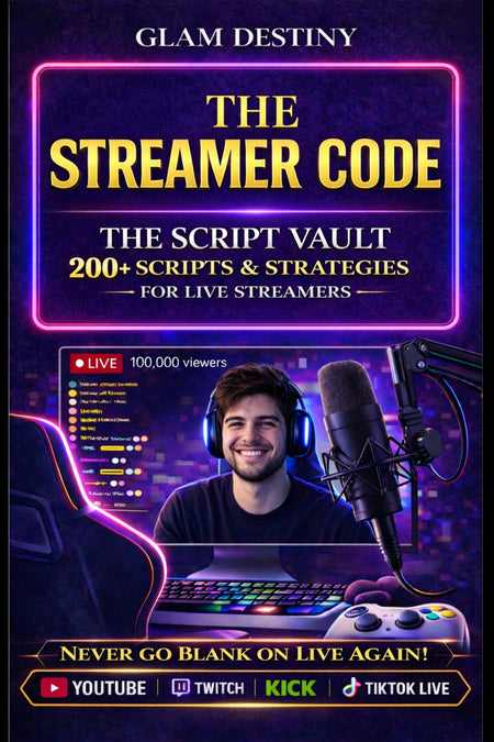 The Streamer Code book - what to say on stream - 200+ scripts for live streamers on Twitch YouTube Kick and TikTok Live